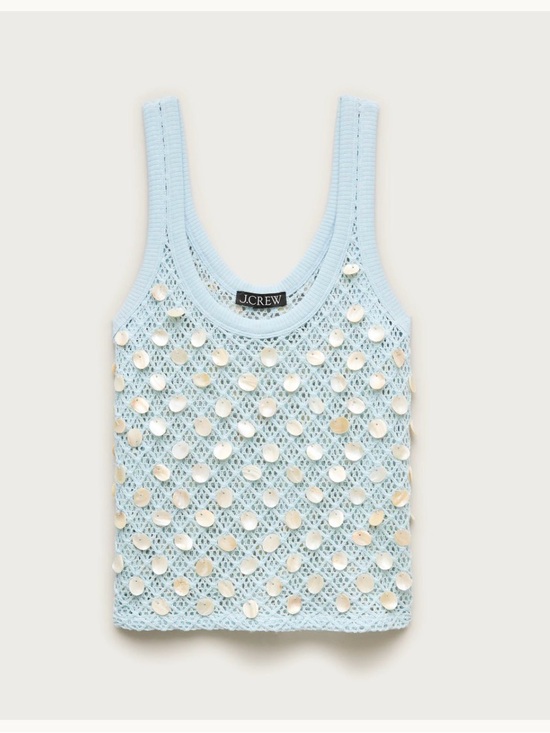 J. Crew Tops - J. Crew Crochet Shell Embroidered Tank